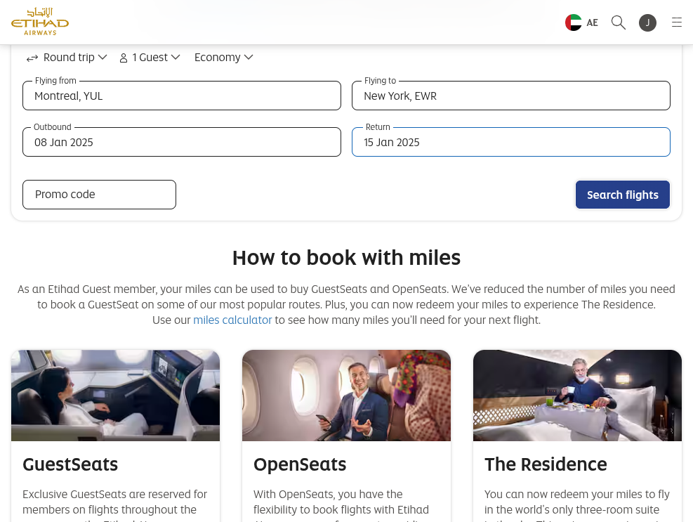 Click on Search flights