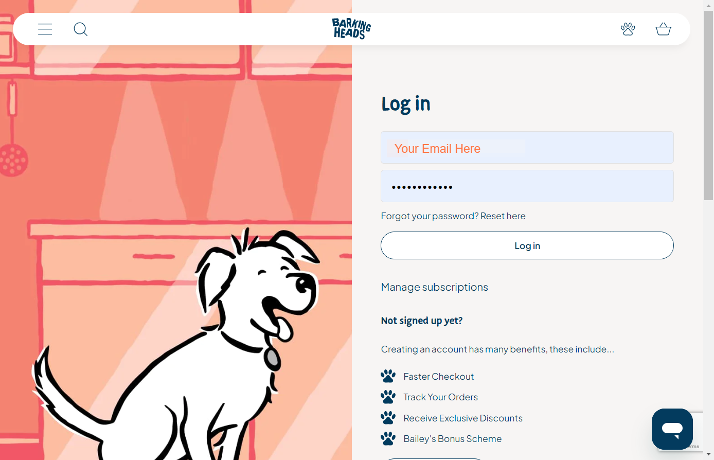 Click on Log in