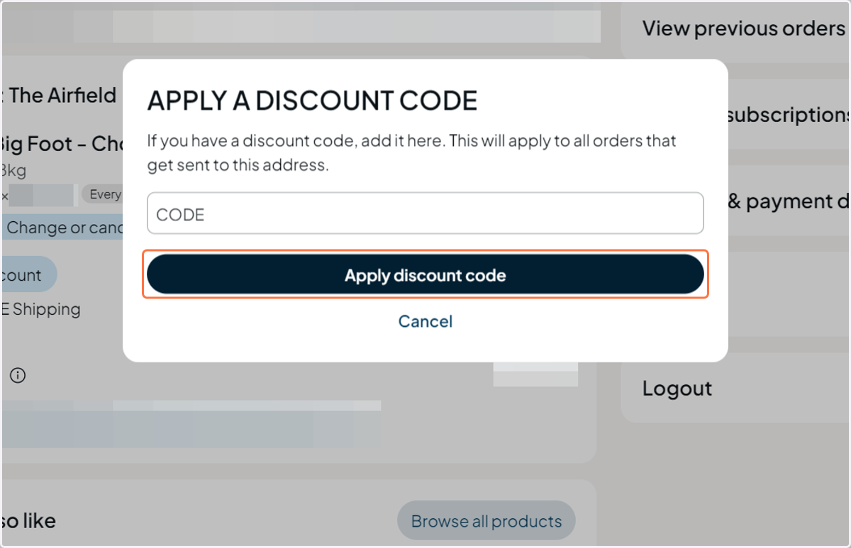 Click on Apply discount code