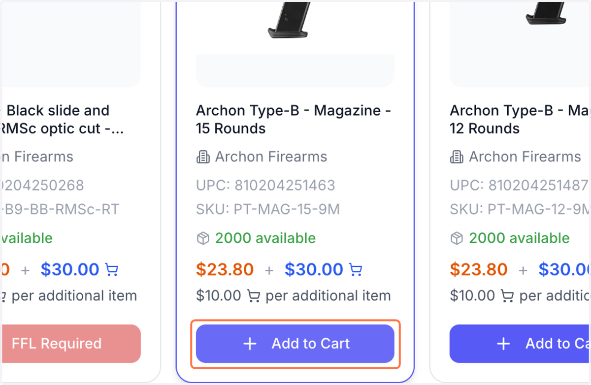 Click on Add to Cart (You can shop multiple brands in a single order!) -You will see order minimums that are unique to each brand or product, as well as free shipping thresholds.