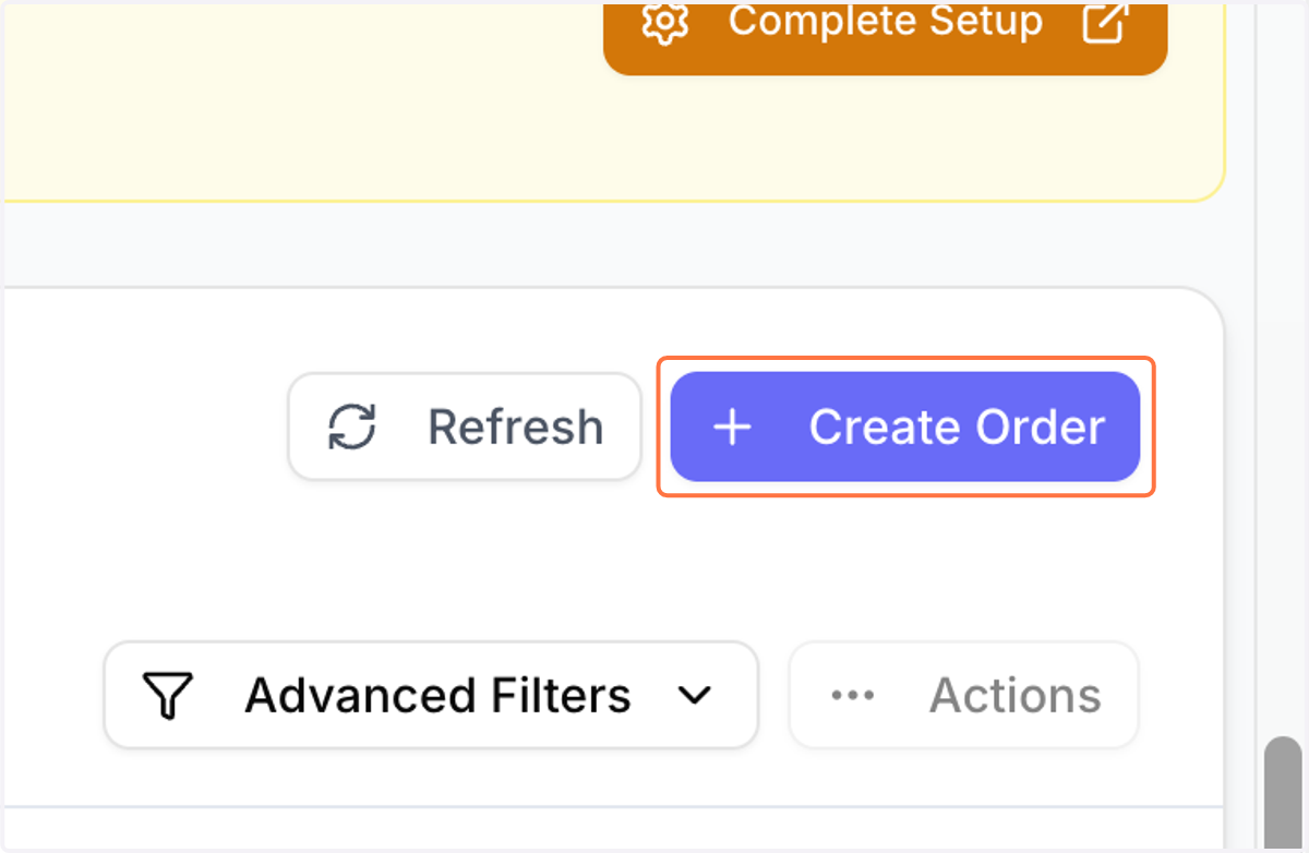 Click on Create Order