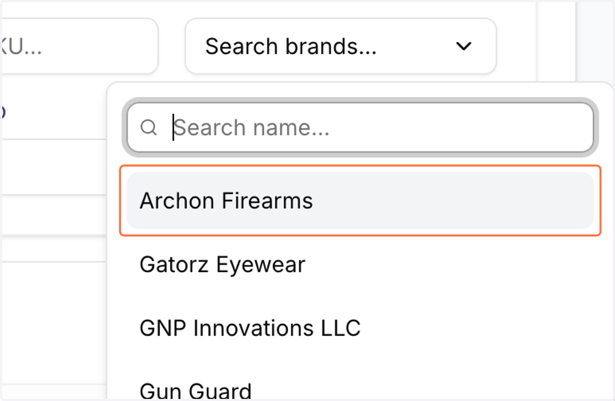 Click on Desired Brand