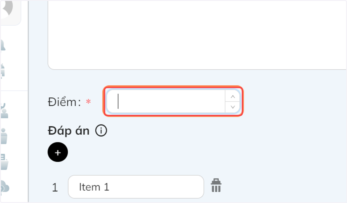 Nhấn vào "Điểm" và nhập điểm