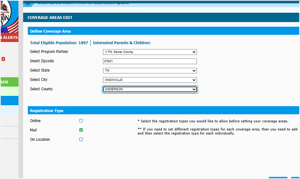 Select the City and County