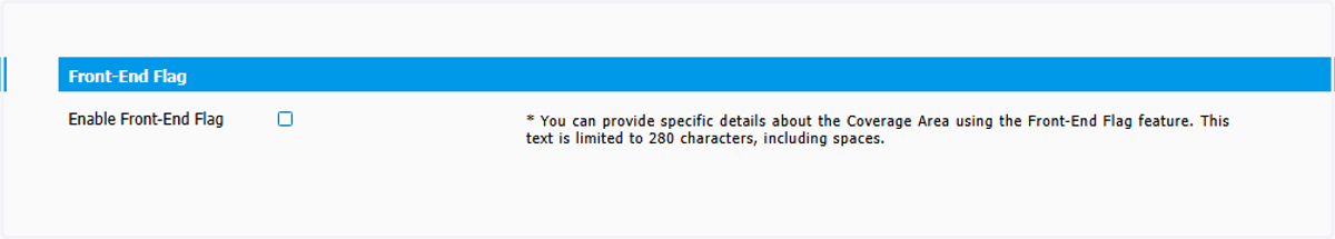 You can also enter a front-end flag