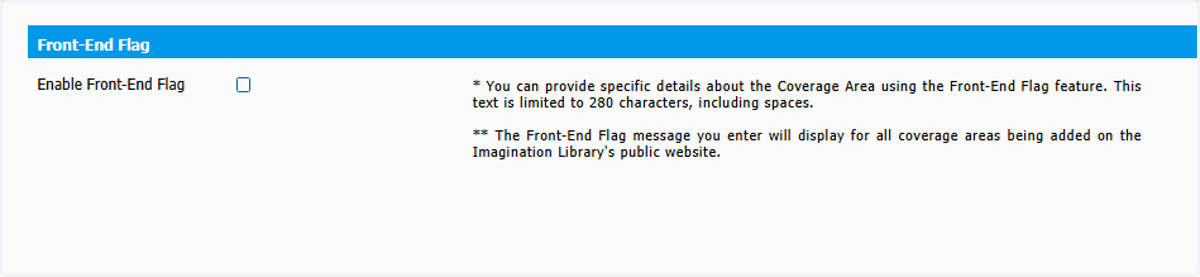 Add Front-End Flag if needed