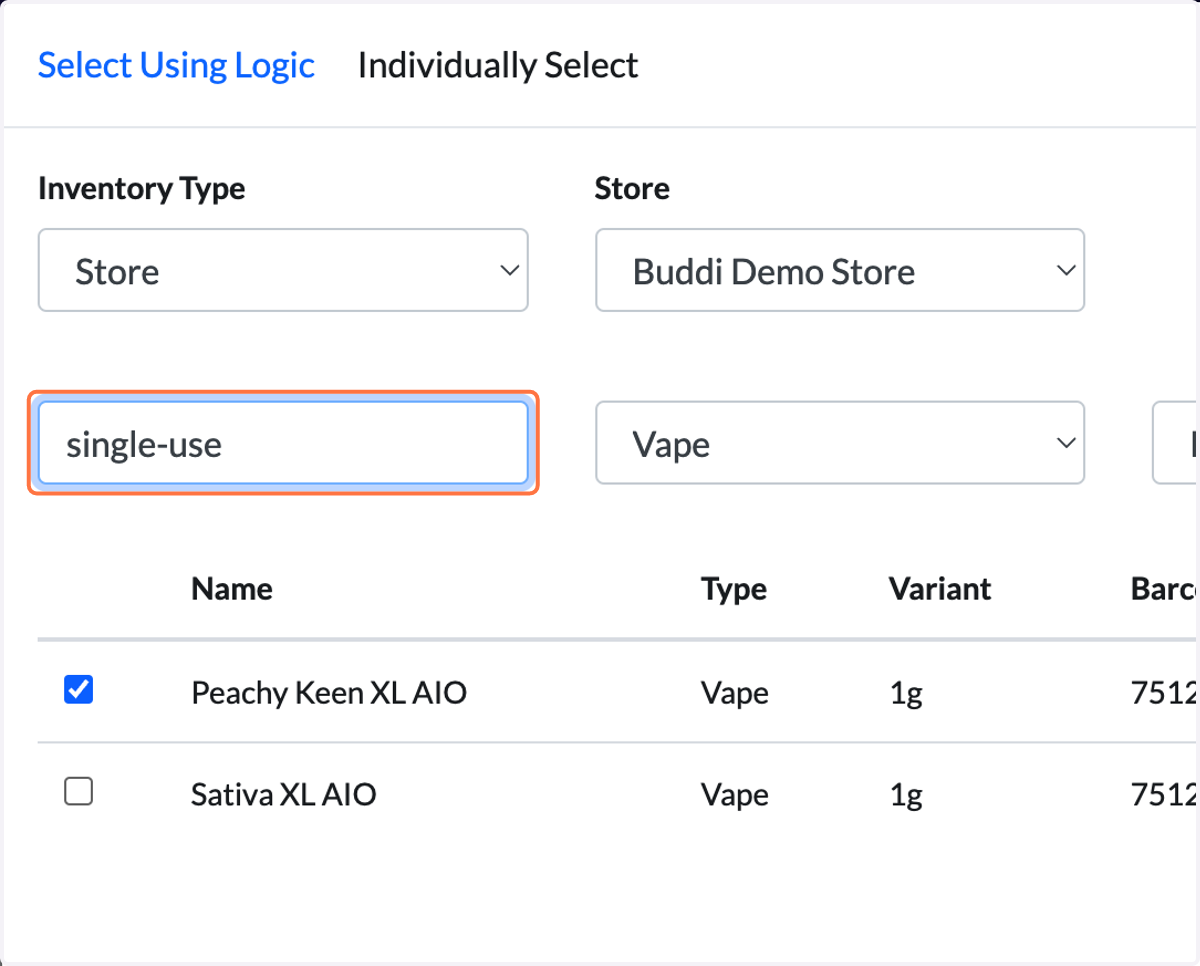 Type in the next keyword: "single-use". Hit 'Enter'.