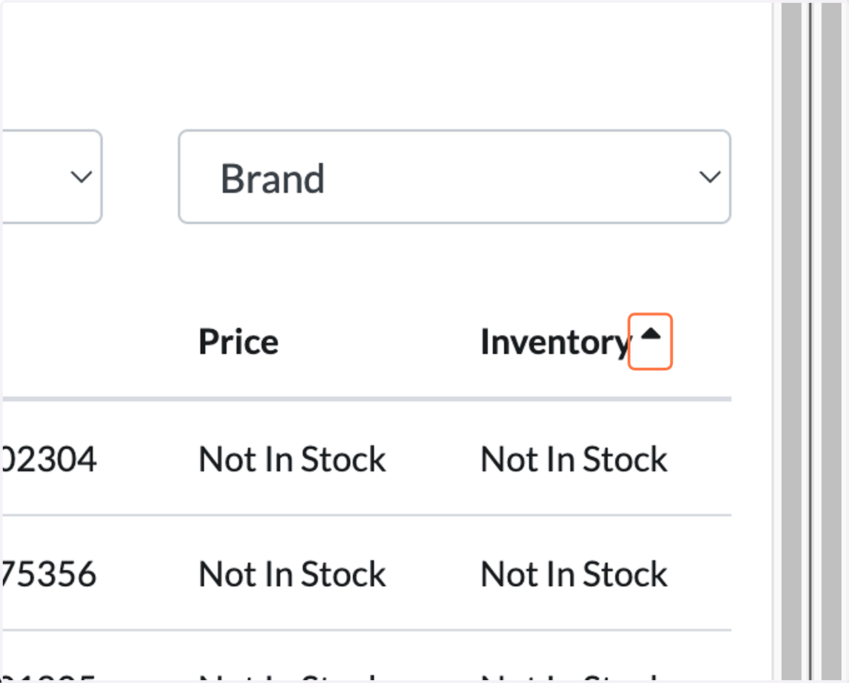 Click on the arrow icon beside 'Inventory' again.