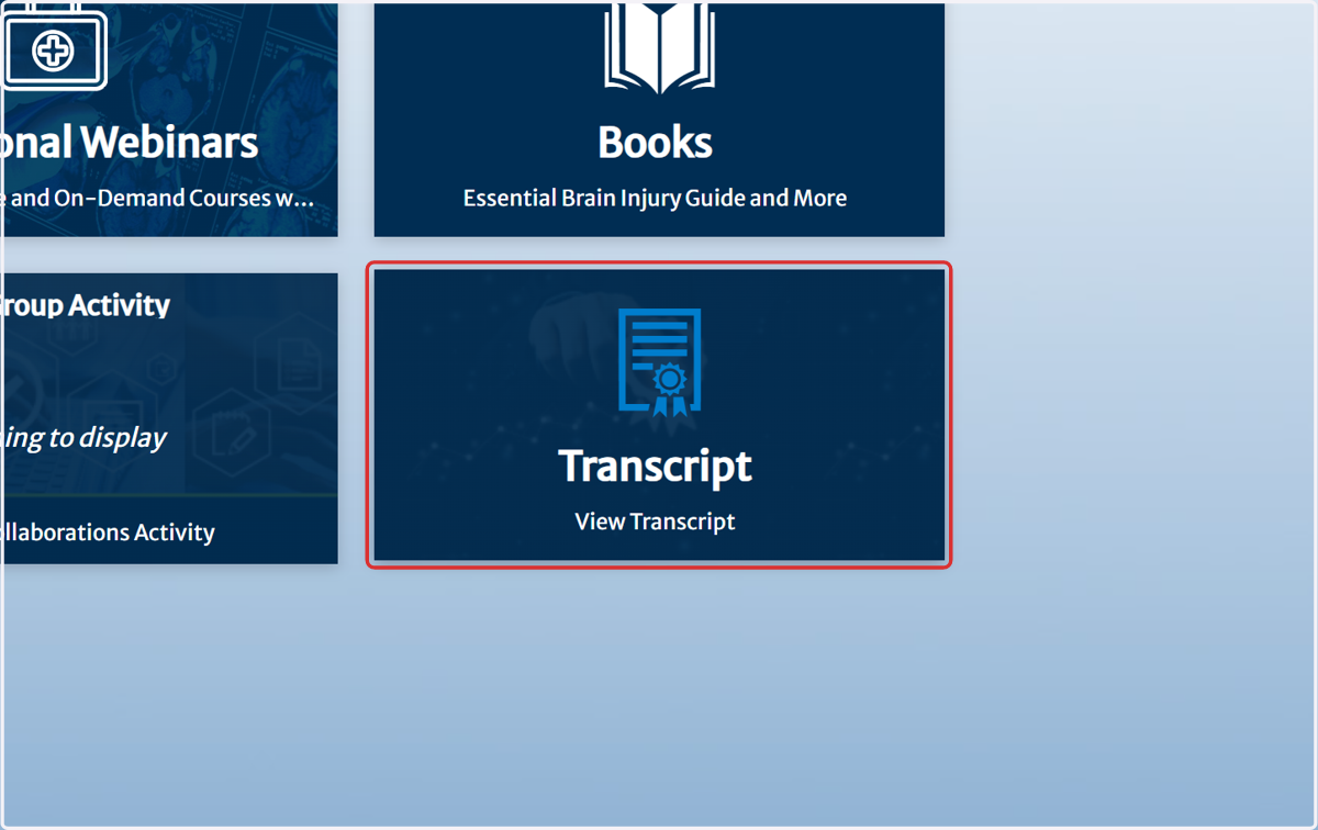 Click on Transcript…