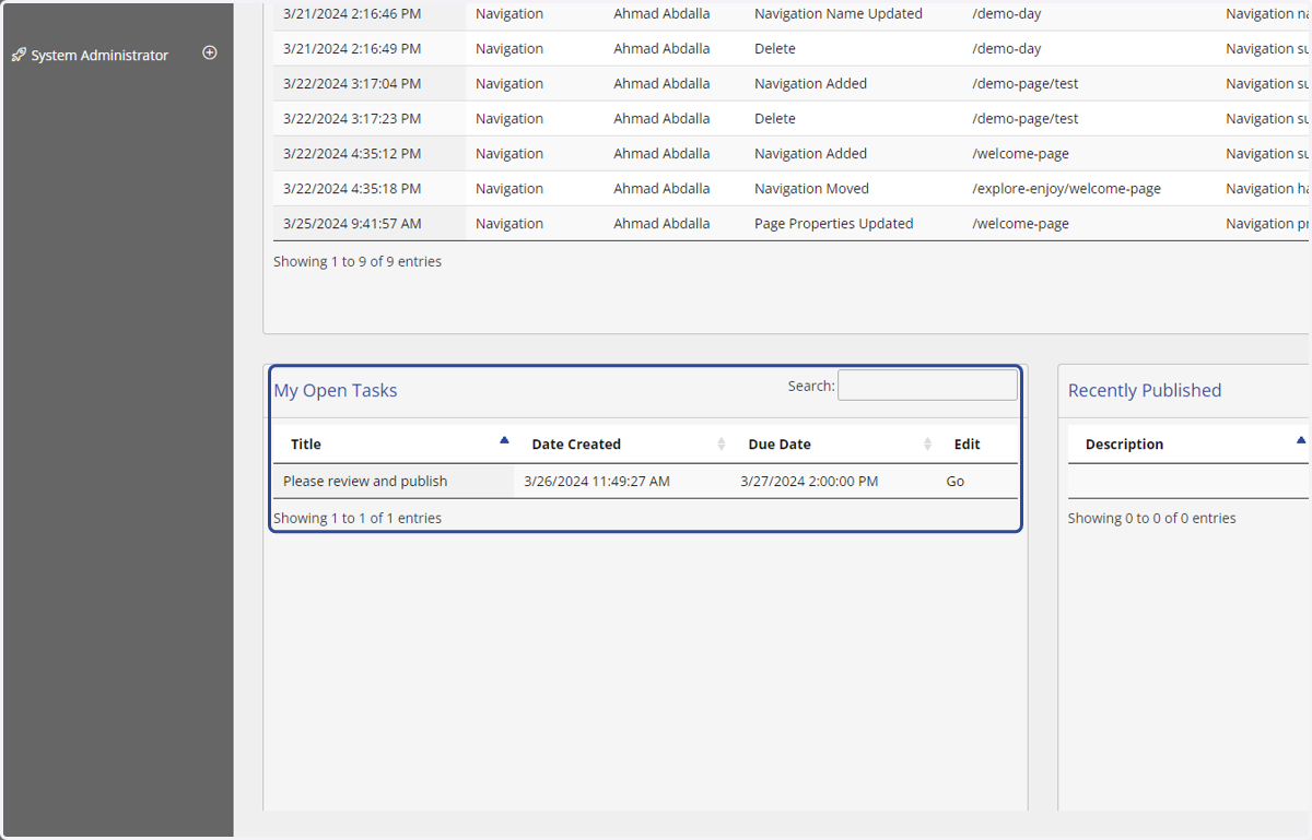 View your task from the CSP Dashboard