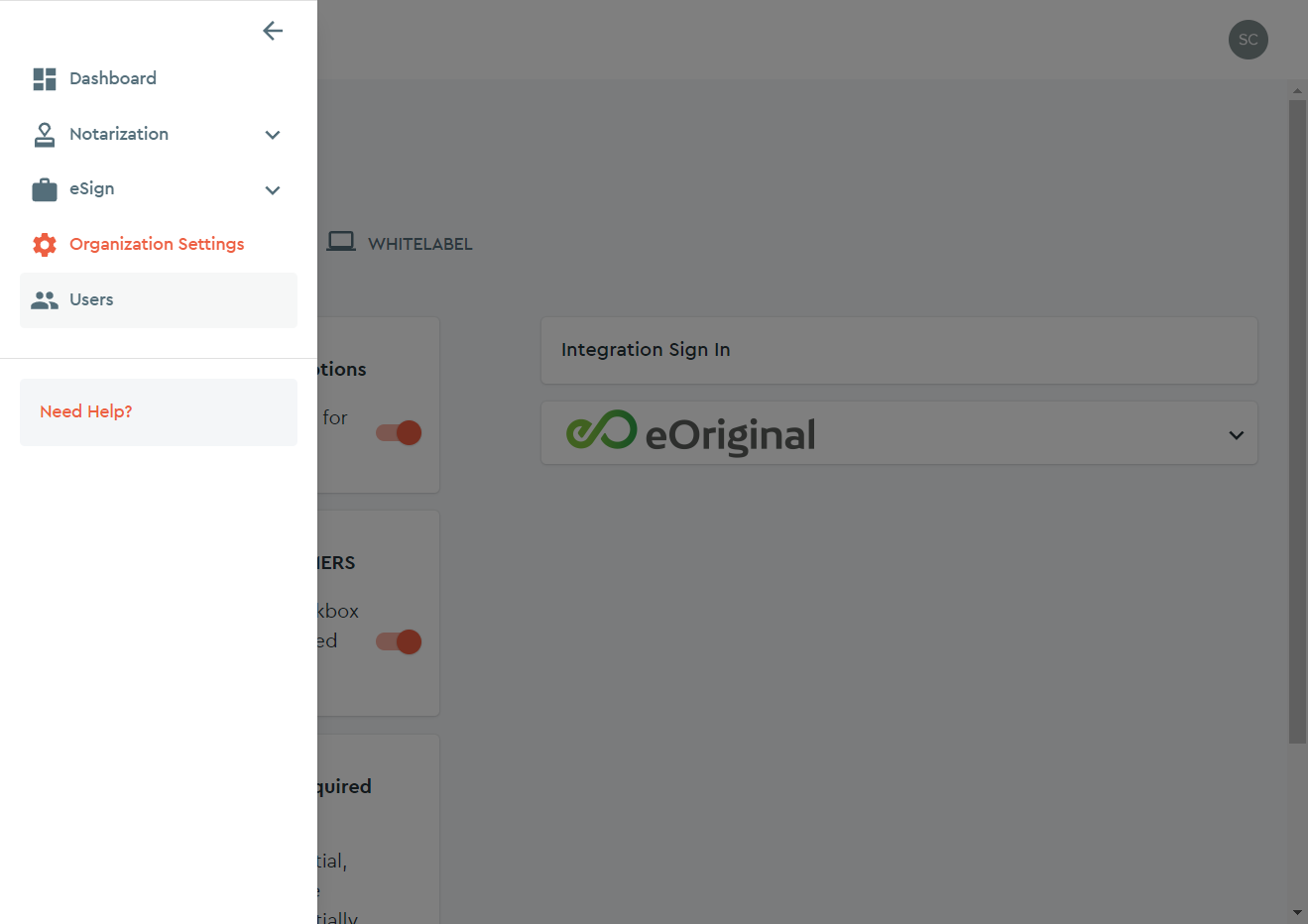 Users Sub-menu