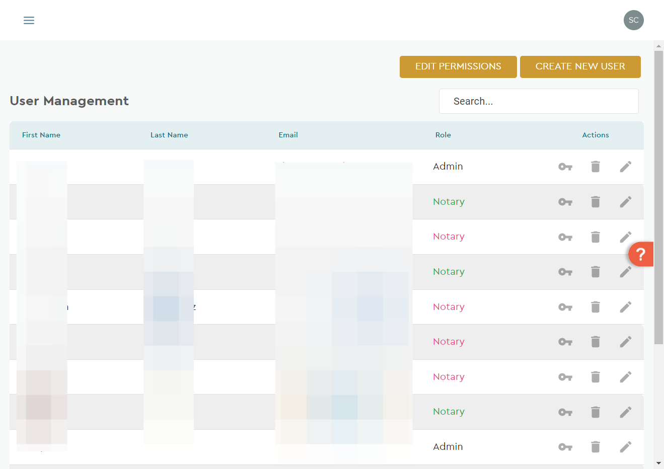 User Management Page