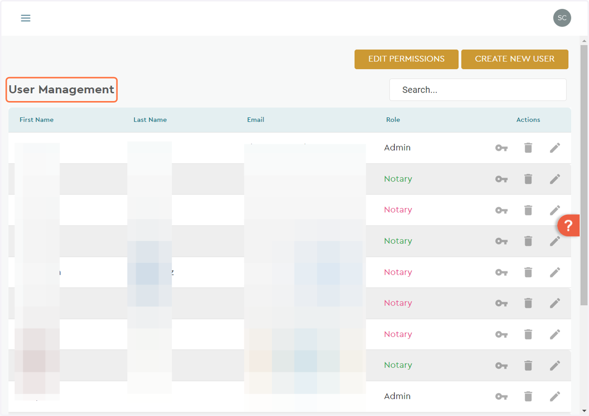 User Management Page