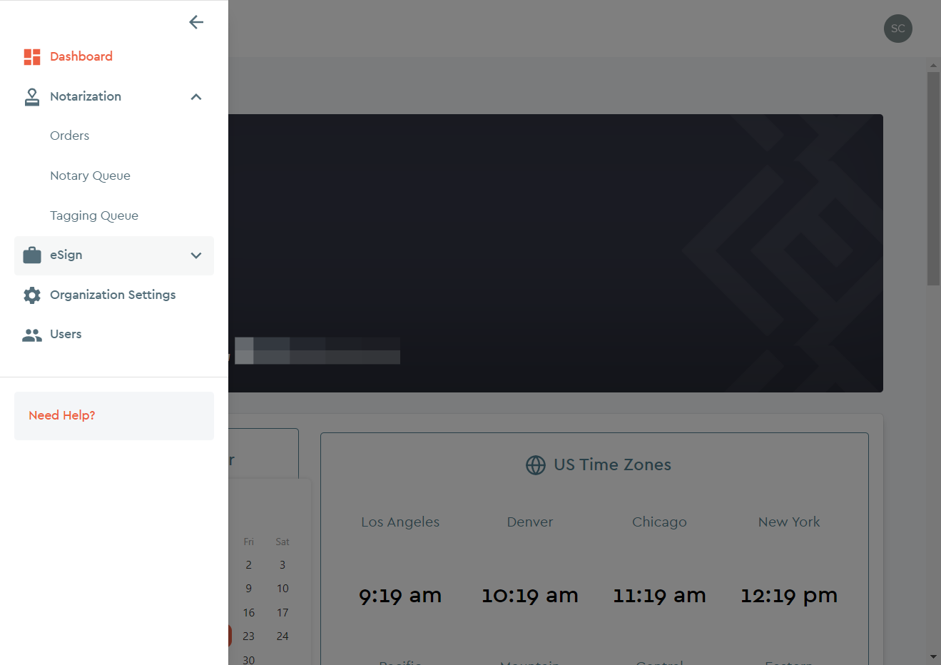 eSign Dropdown Sub-menu