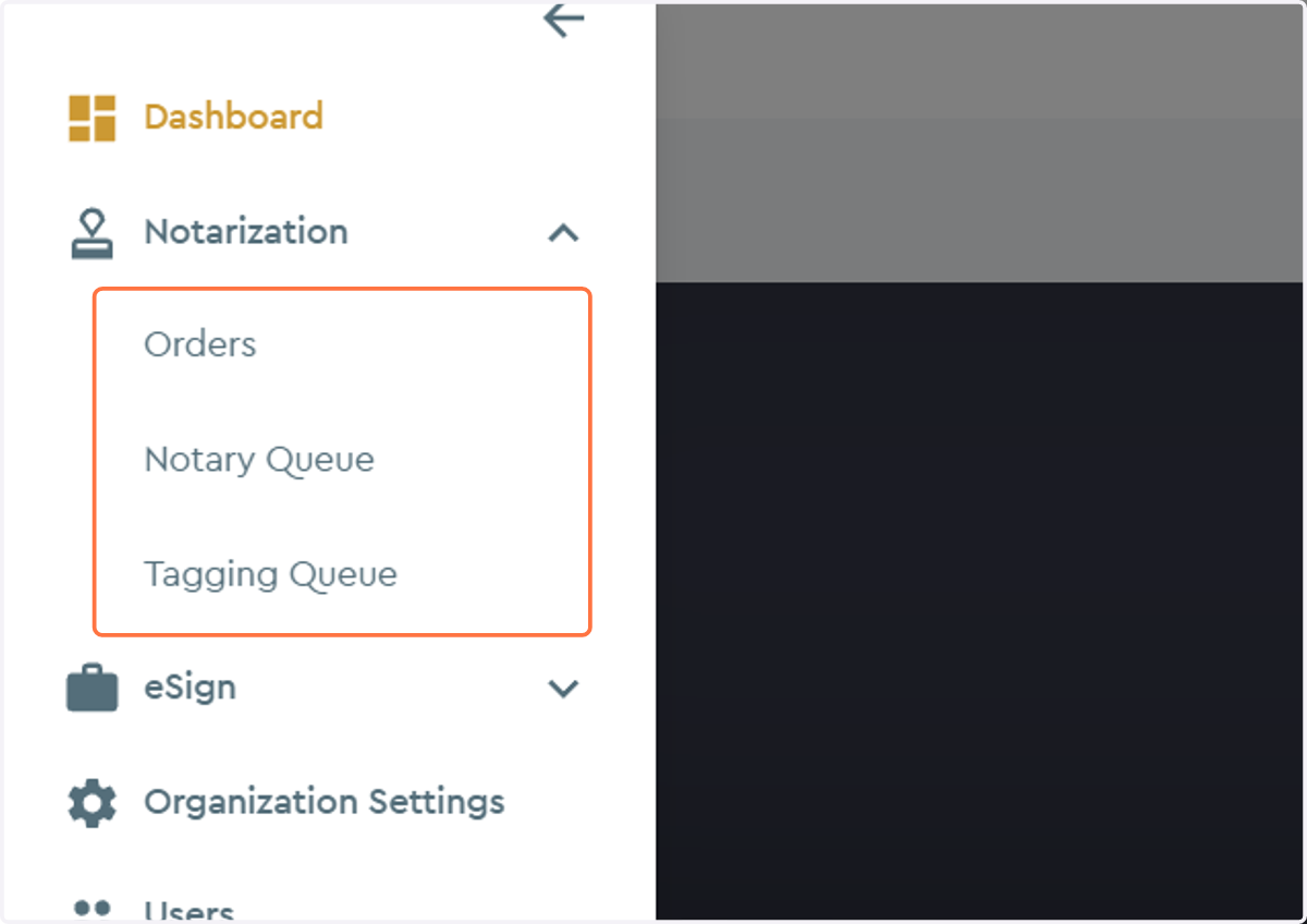 Under the Notarization Sub-menu