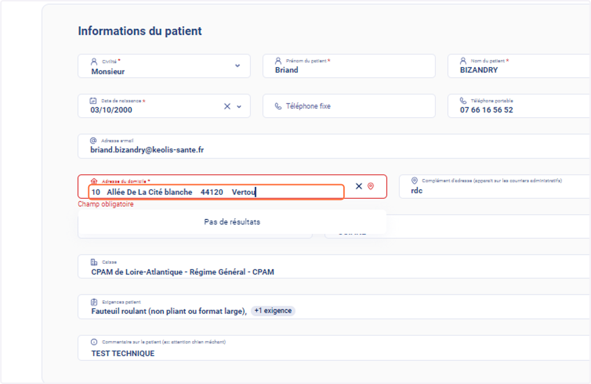 Rechercher votre adresse