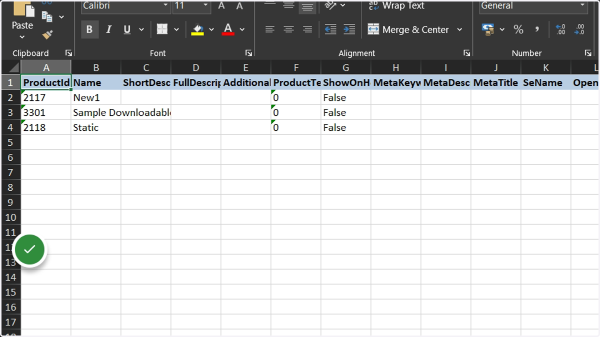 Excel Sheet