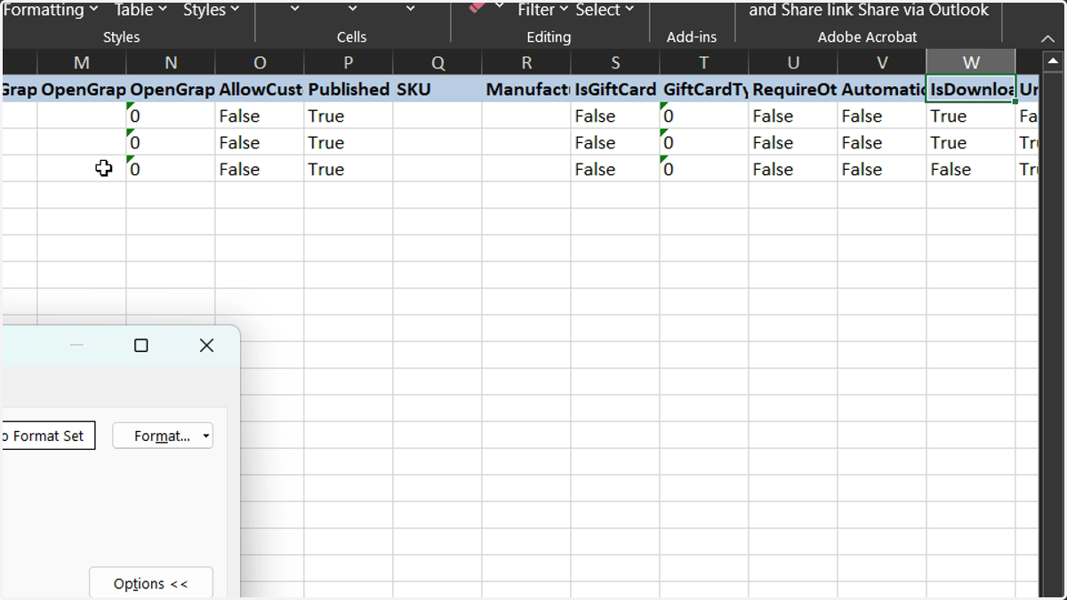 Input data into the relevant cells as appropriate