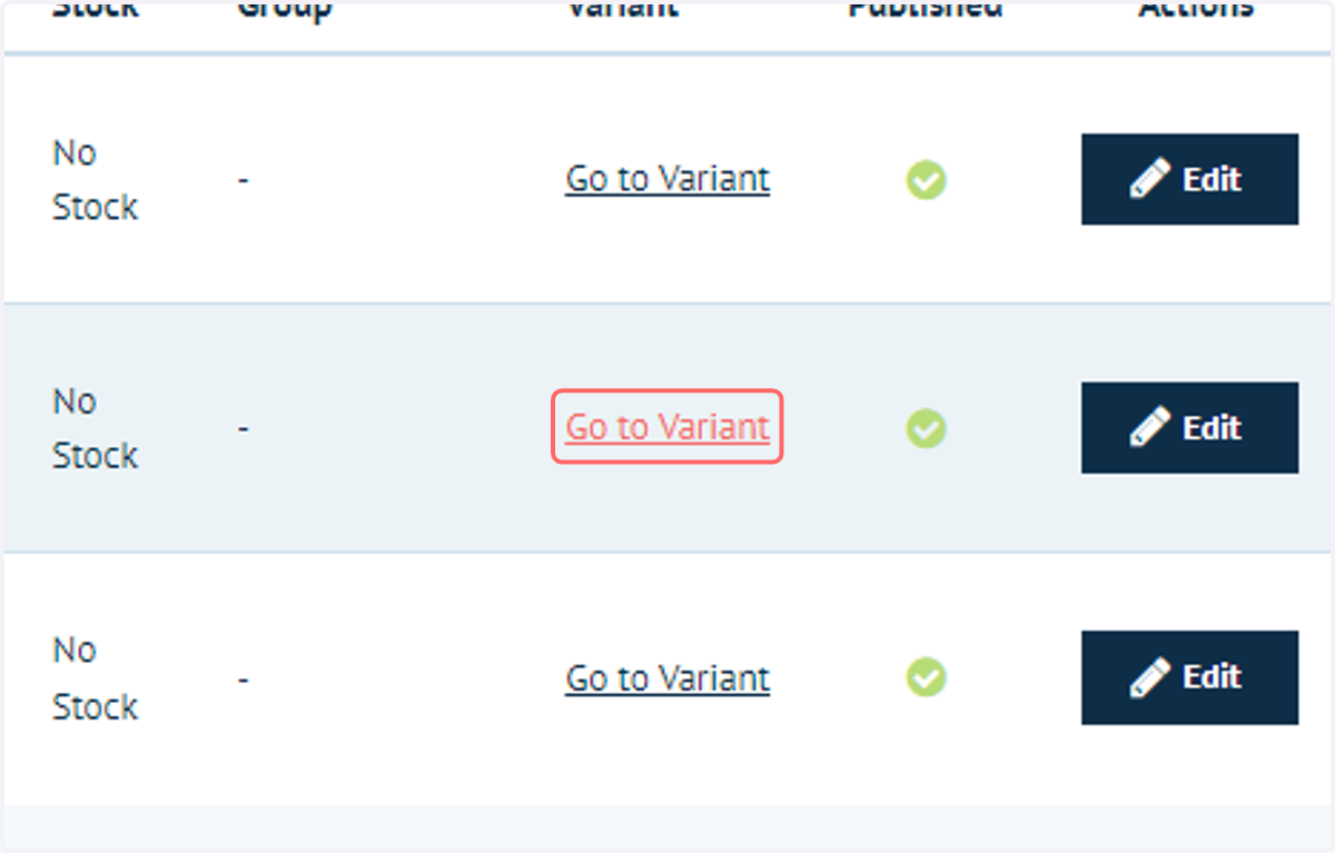 We can verify the upload by navigating to the product variant settings of our modified or newly created products