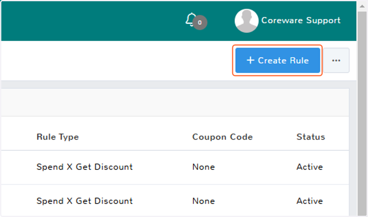 Click on Create Rule
