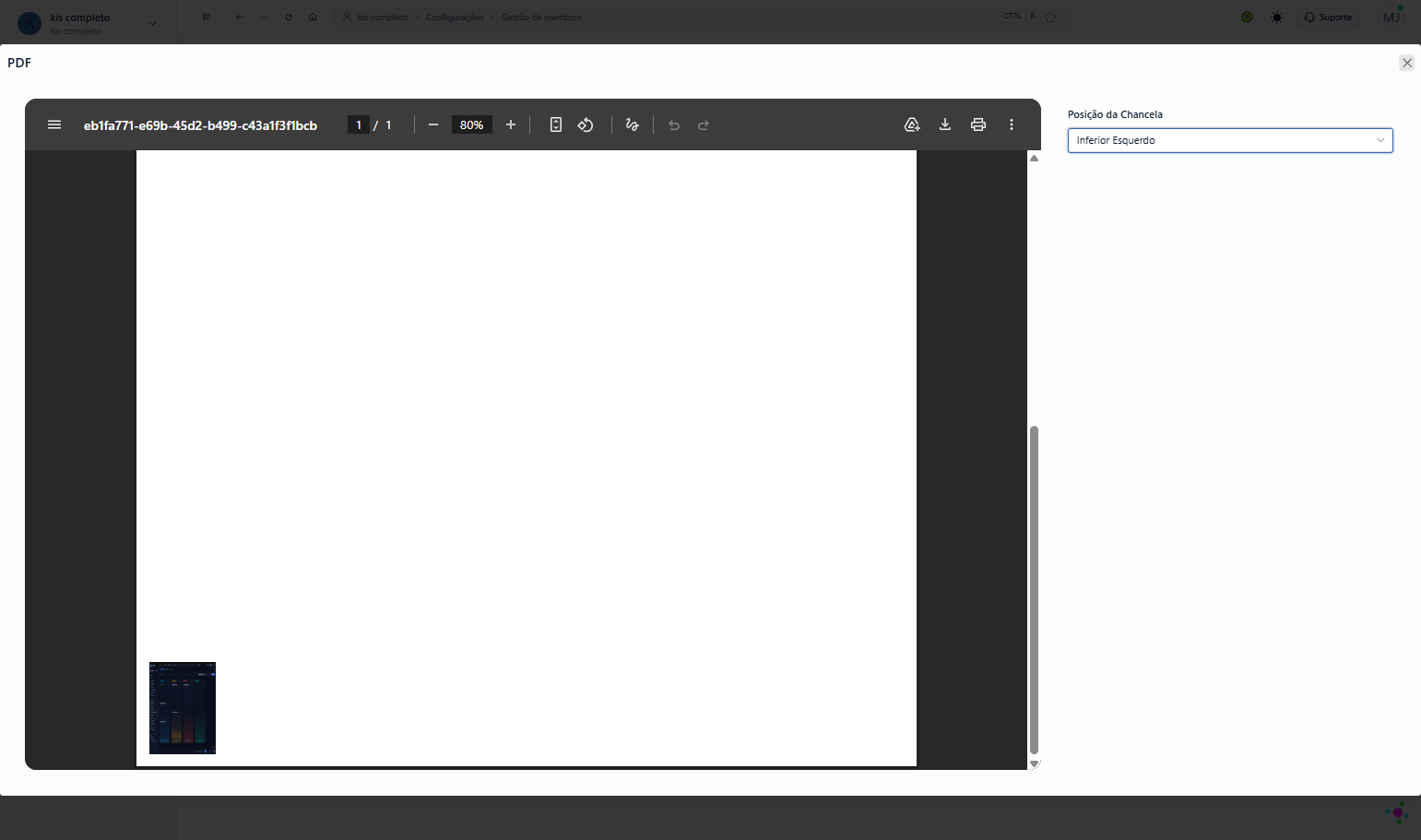 Após validar suas configurações, clique no "X" para fechar a janela de pré-visualização
