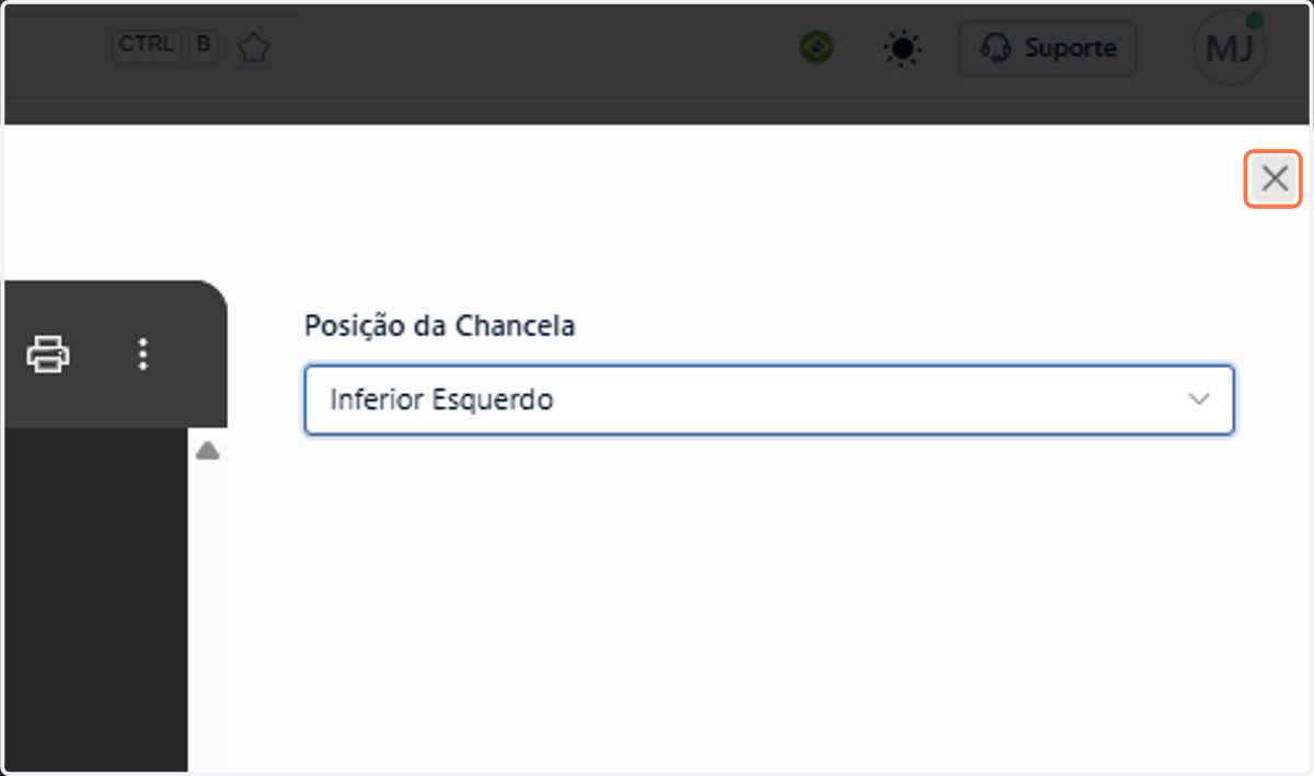 Após validar suas configurações, clique no "X" para fechar a janela de pré-visualização