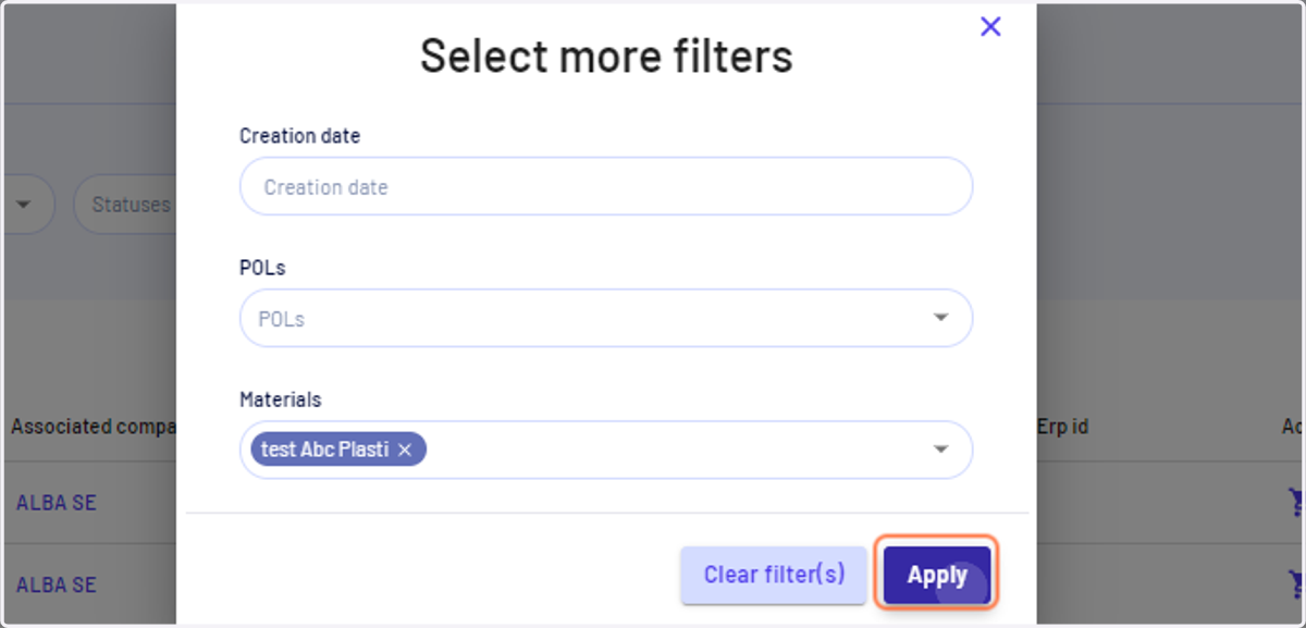 Select the materials and click "Apply"