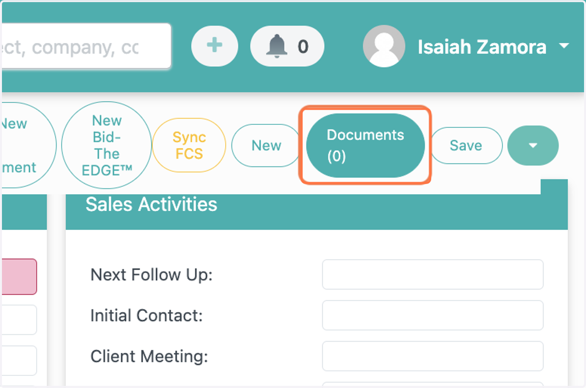 In your project, select Documents