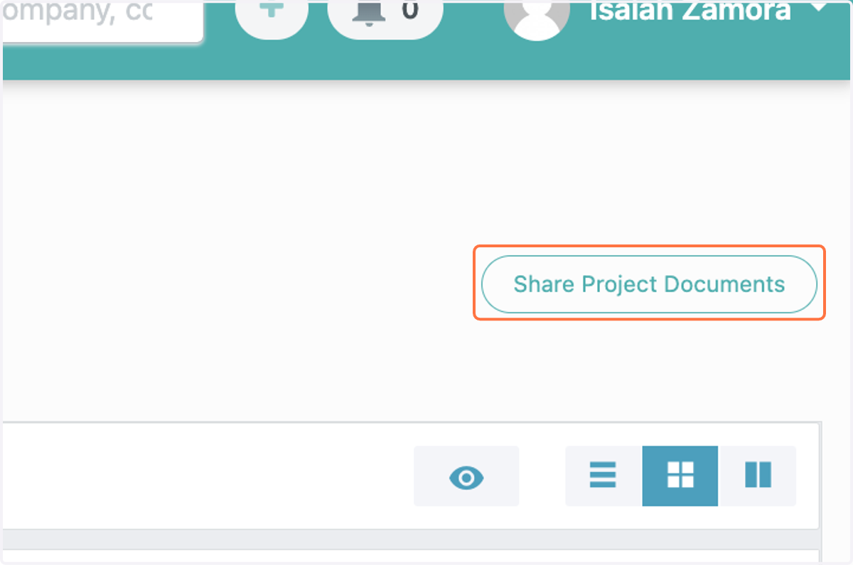 Click on Share Project Documents