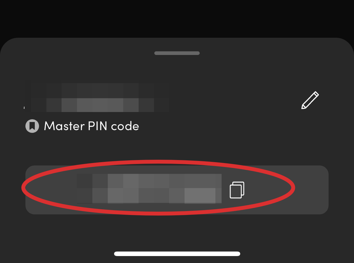The lock code will appear on the bottom of the app