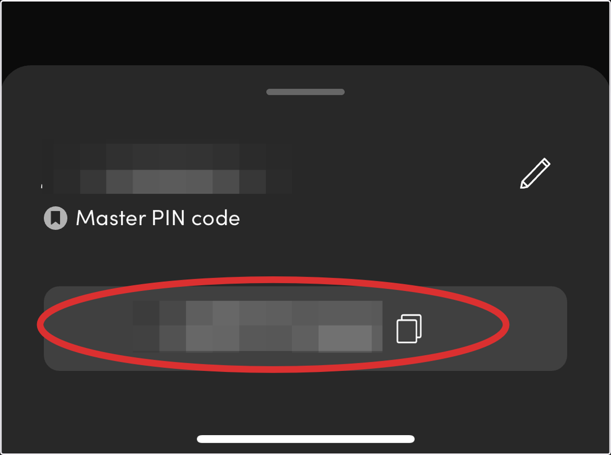 The lock code will appear on the bottom of the app
