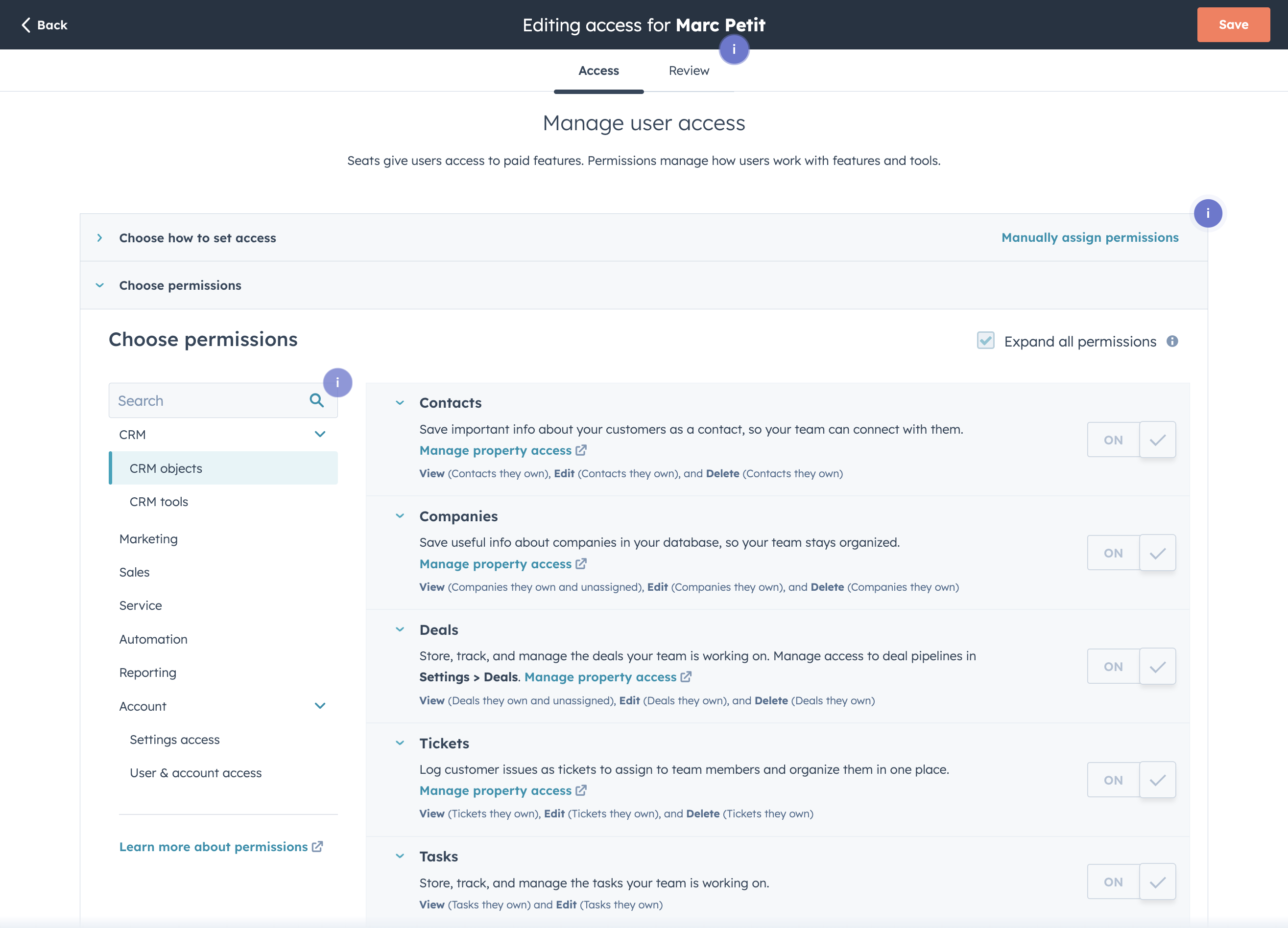 Check Expand all permissions