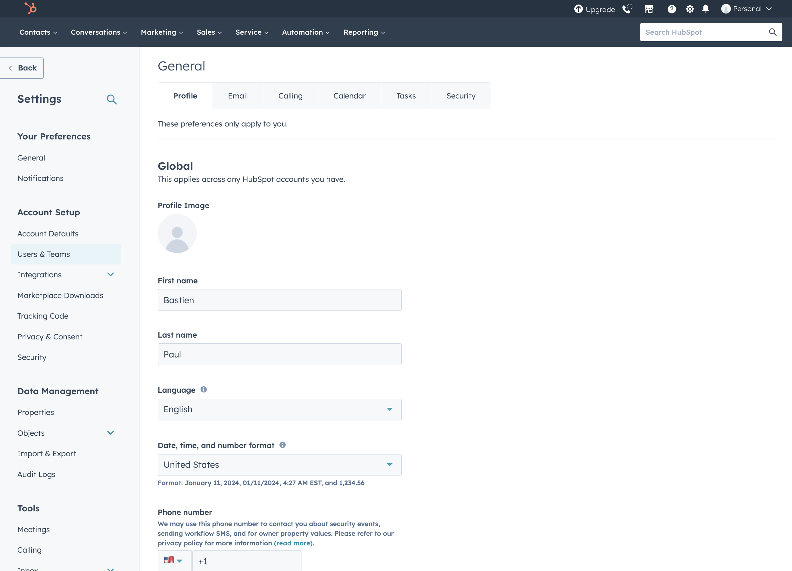 Click on Users & Teams