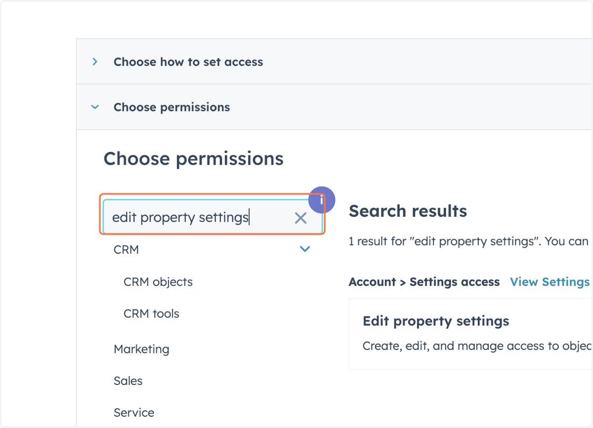 Type "edit property settings"