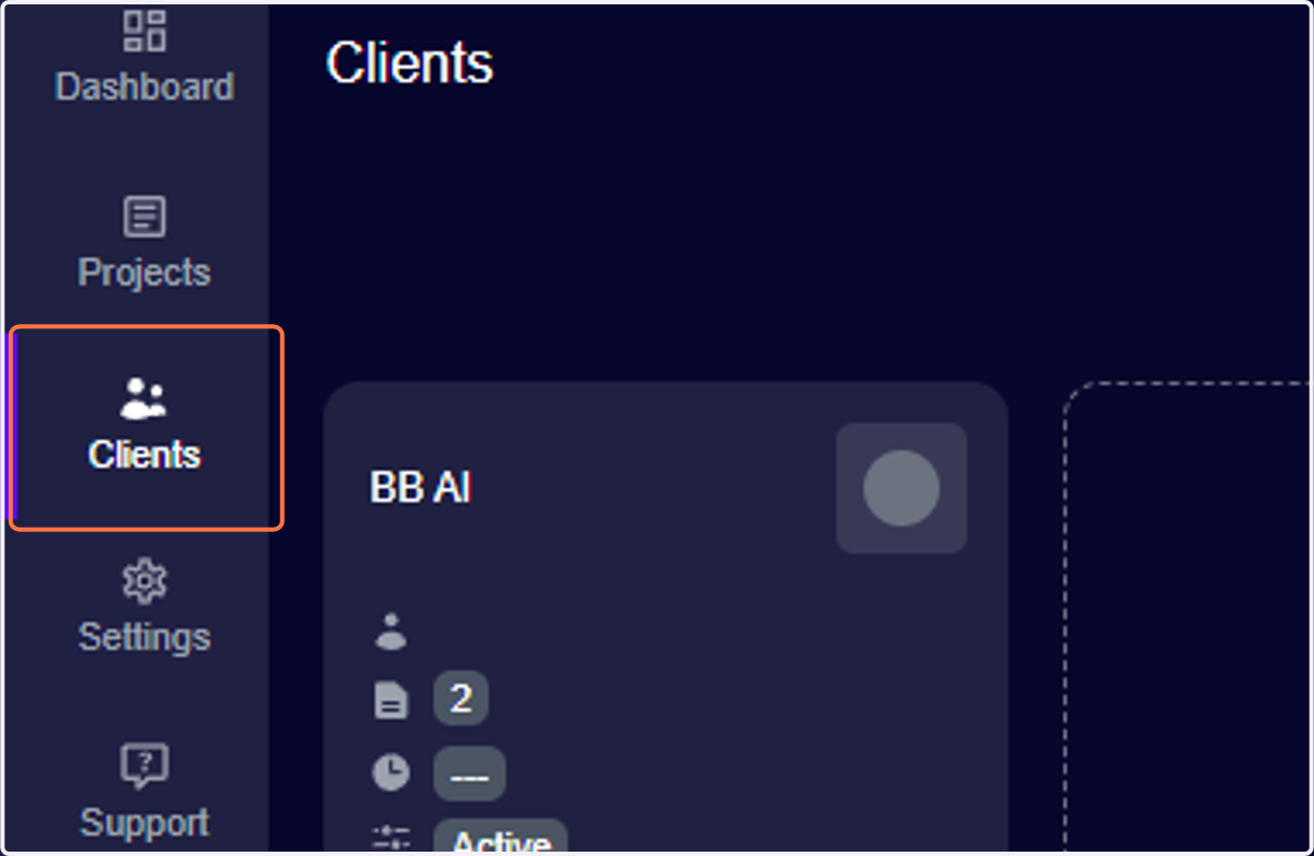 Access Clients from Navigation