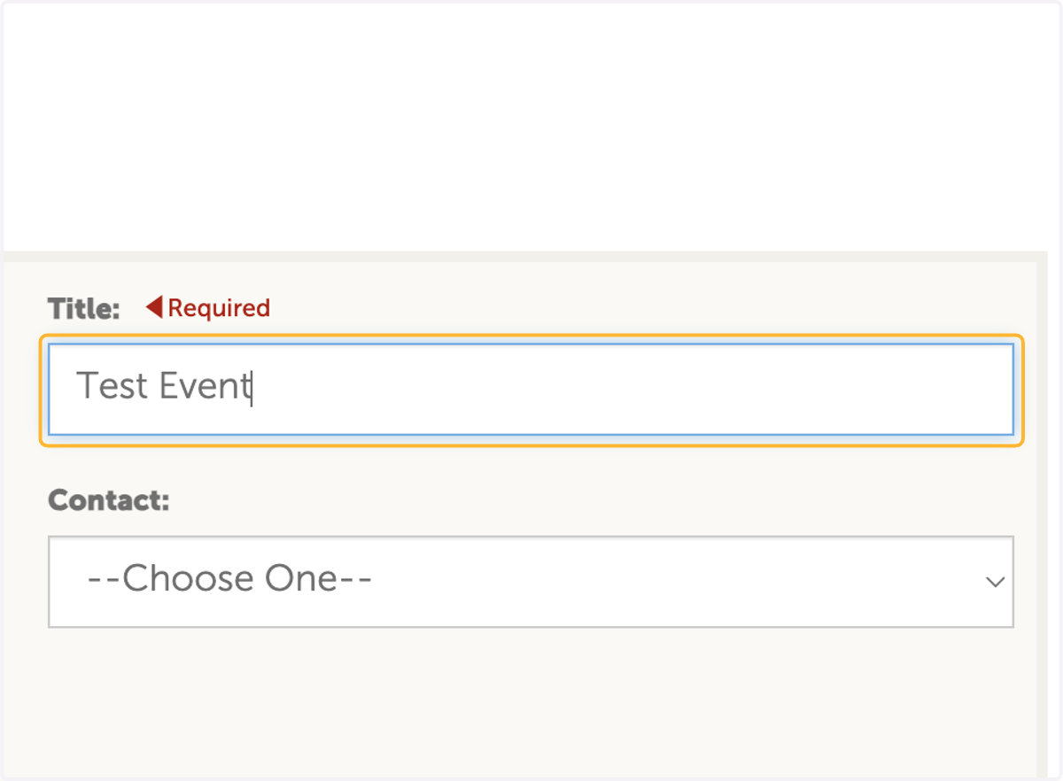 Enter Event Title