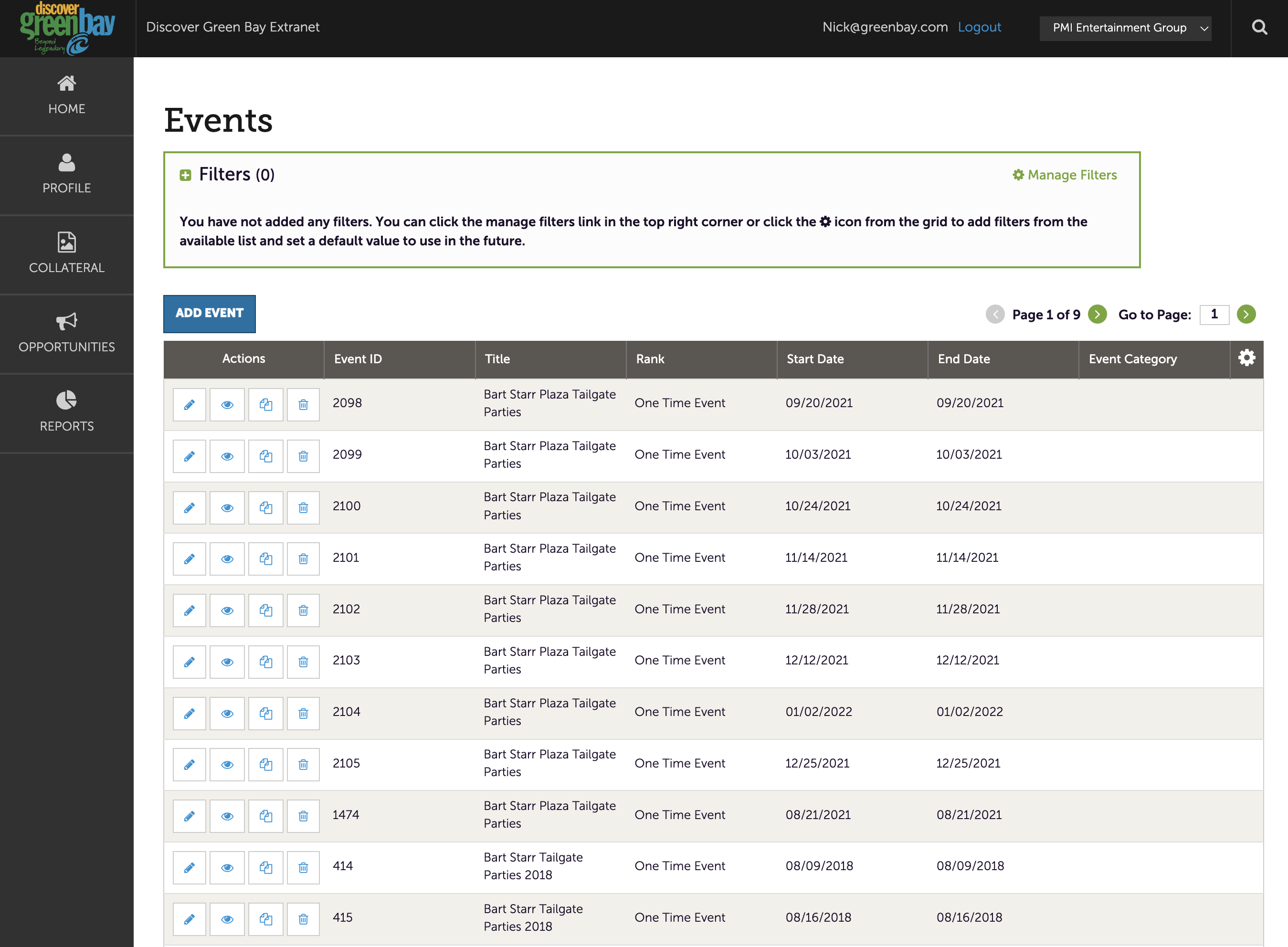 Click on Add Event