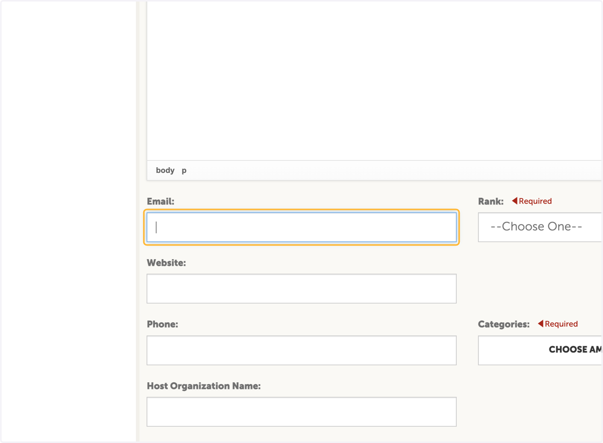 Enter public contact email