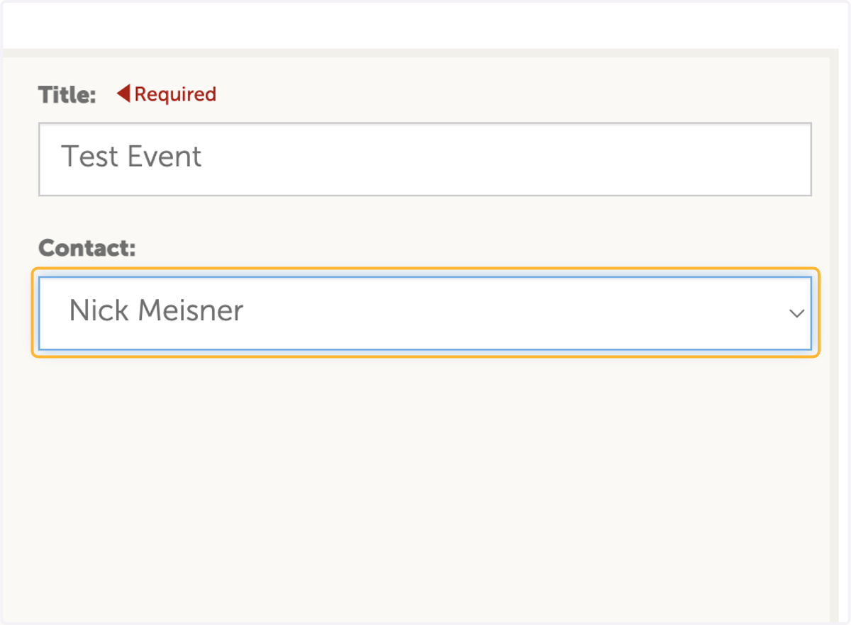 Select Event Contact