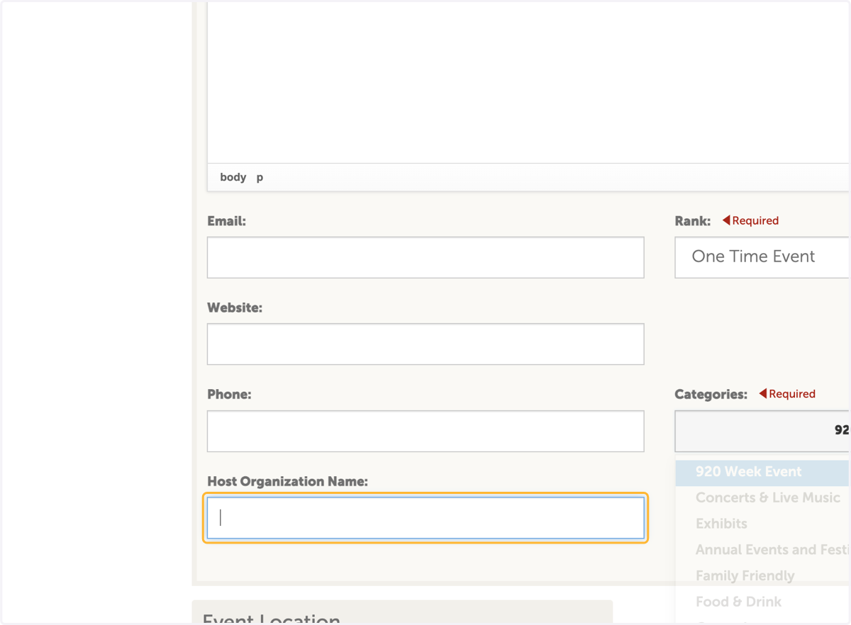 Enter Host Organization Name