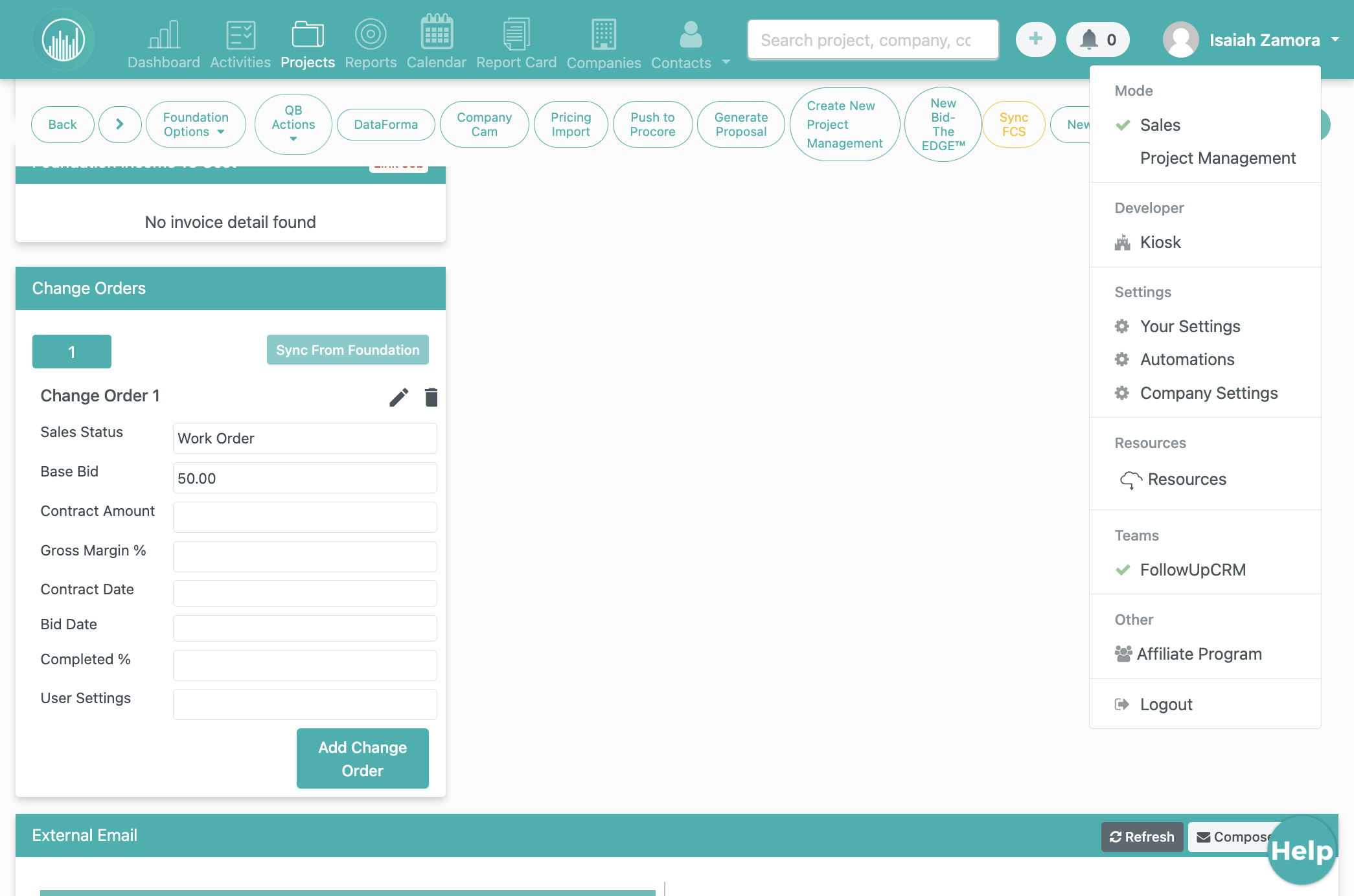 Click on Company Settings