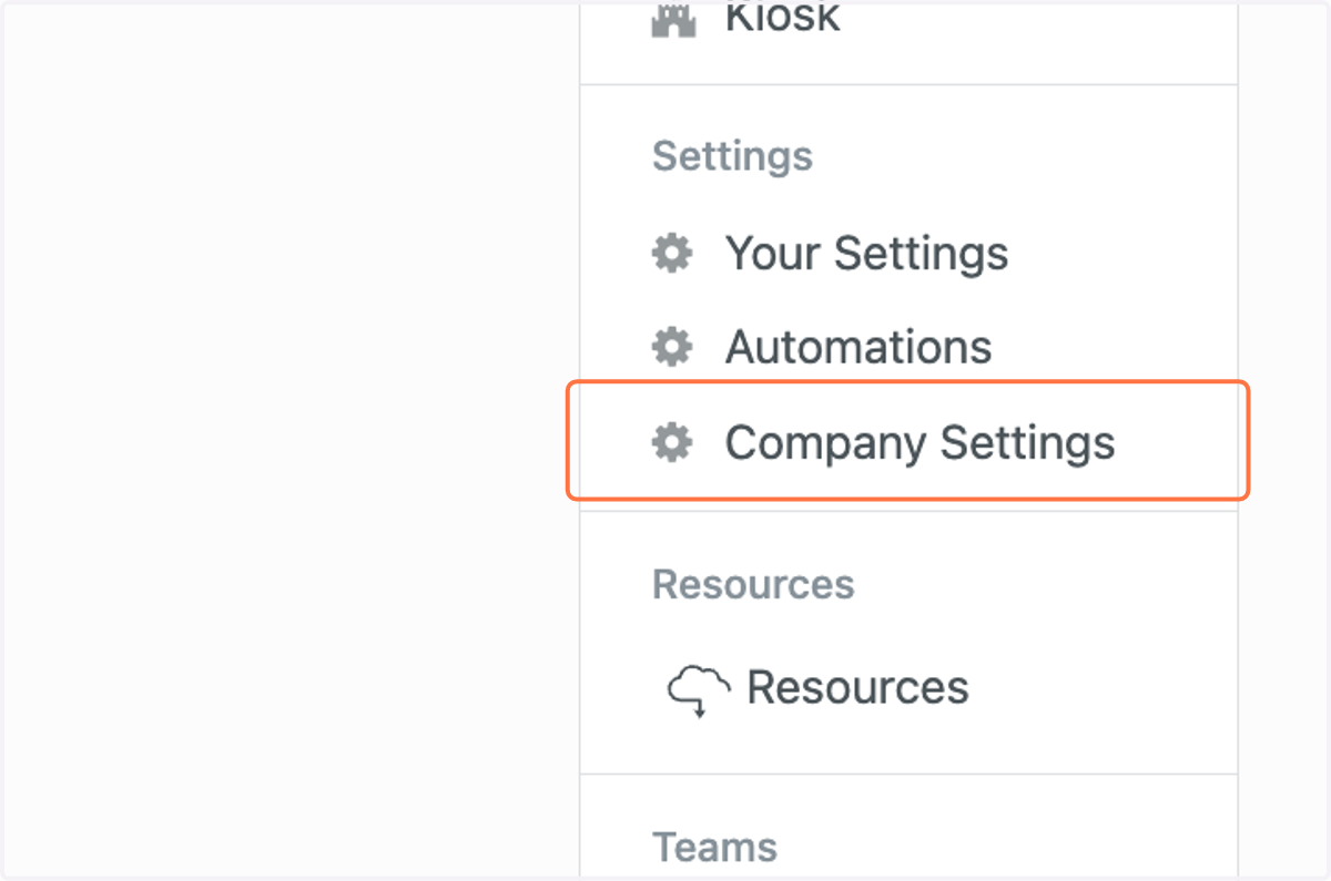 Click on Company Settings