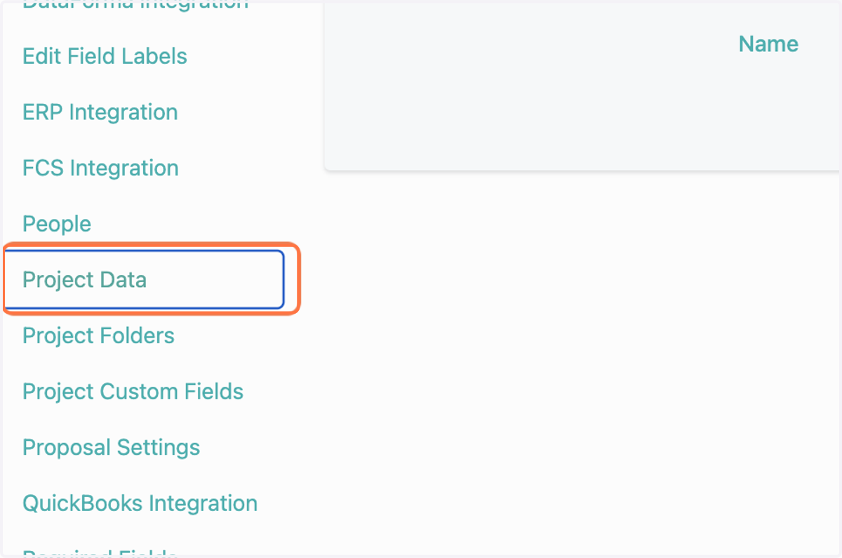 Click on Project Data