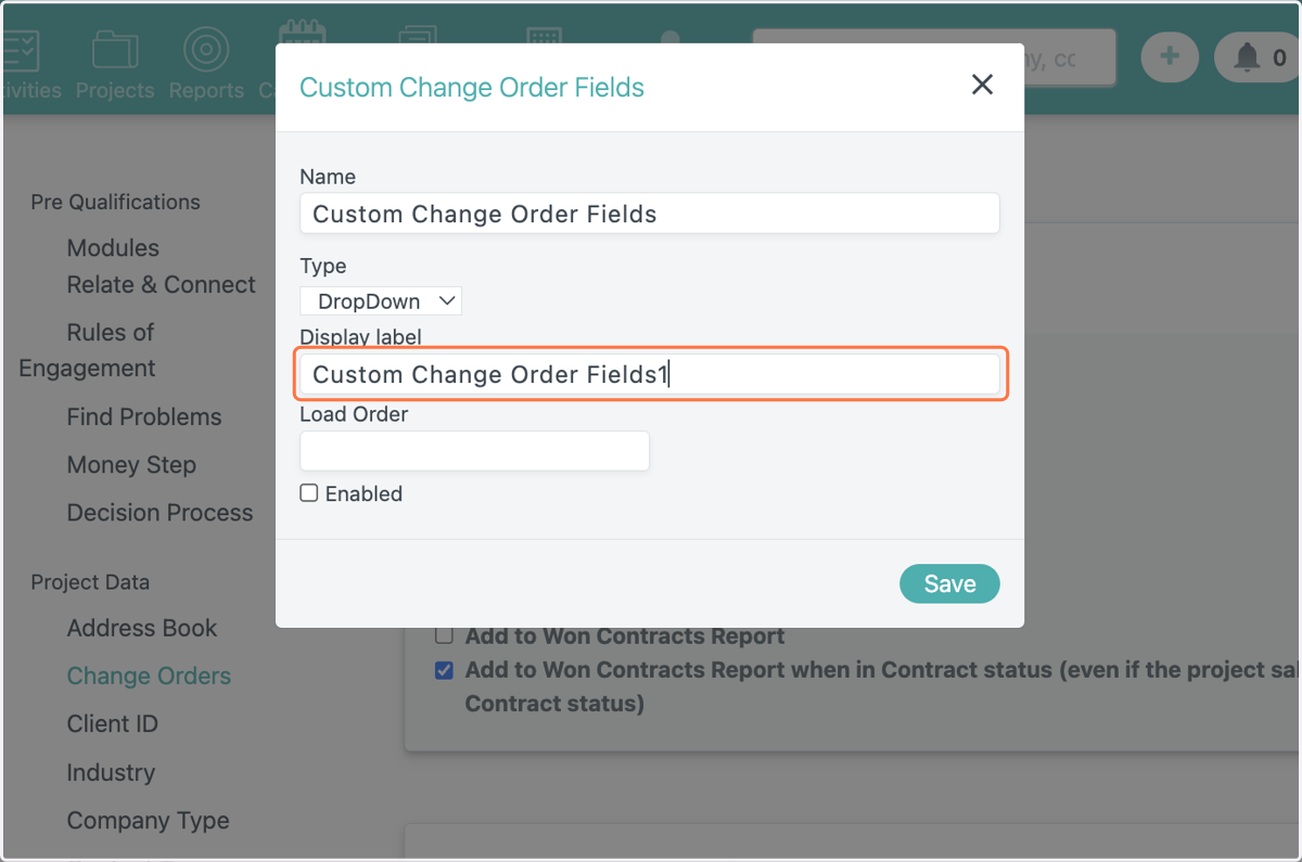 Type in your display label
