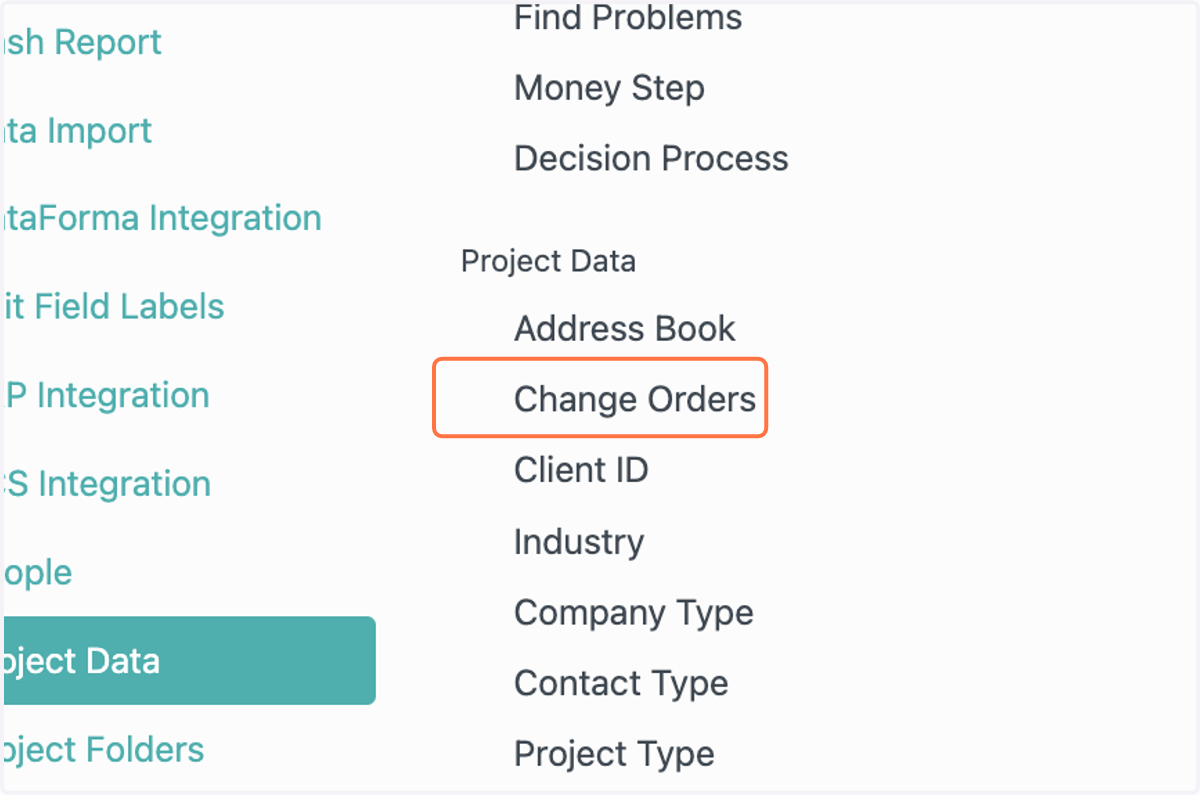 Click on Change Orders