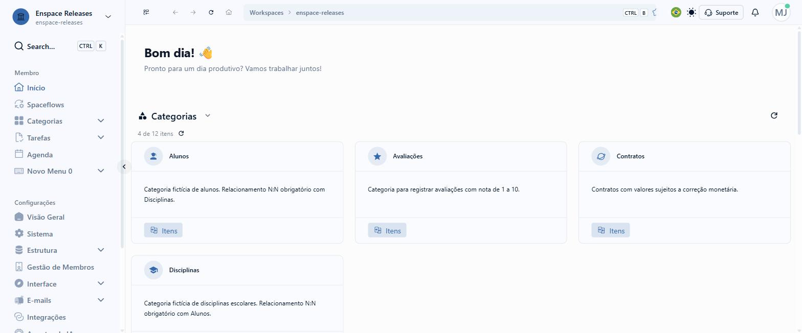 Na tela de início do seu workspace, clique em Categorias. Em seguida, abra a categoria que possui um campo do tipo Editor de texto HTML configurado