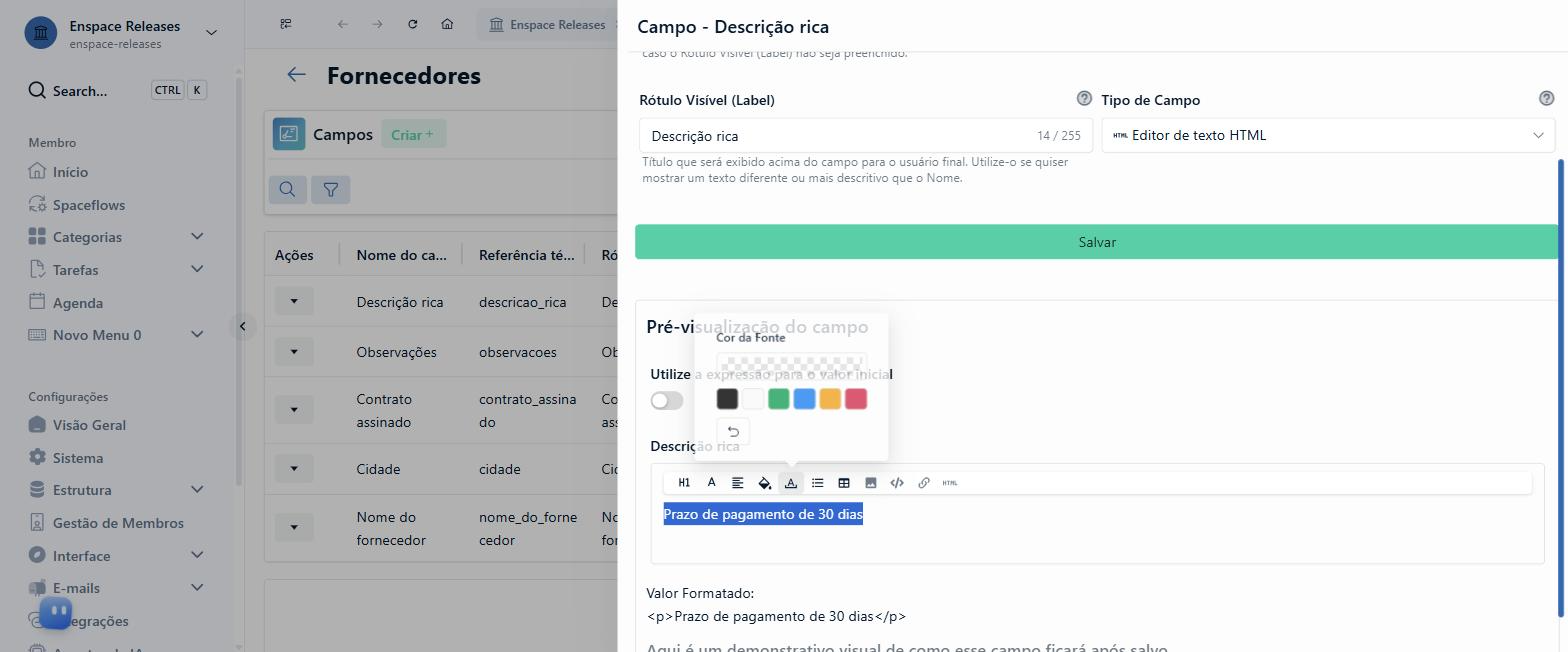 Abra o controle de cor da fonte. O botão à esquerda dele é o realce, que tem paleta própria e não se confunde com este