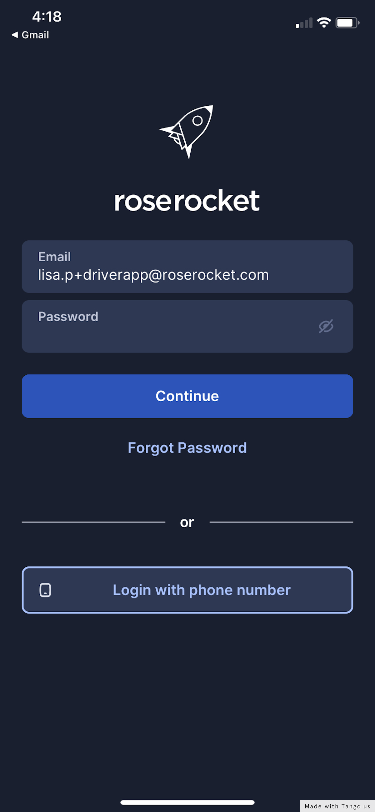 Login with your email and new password.