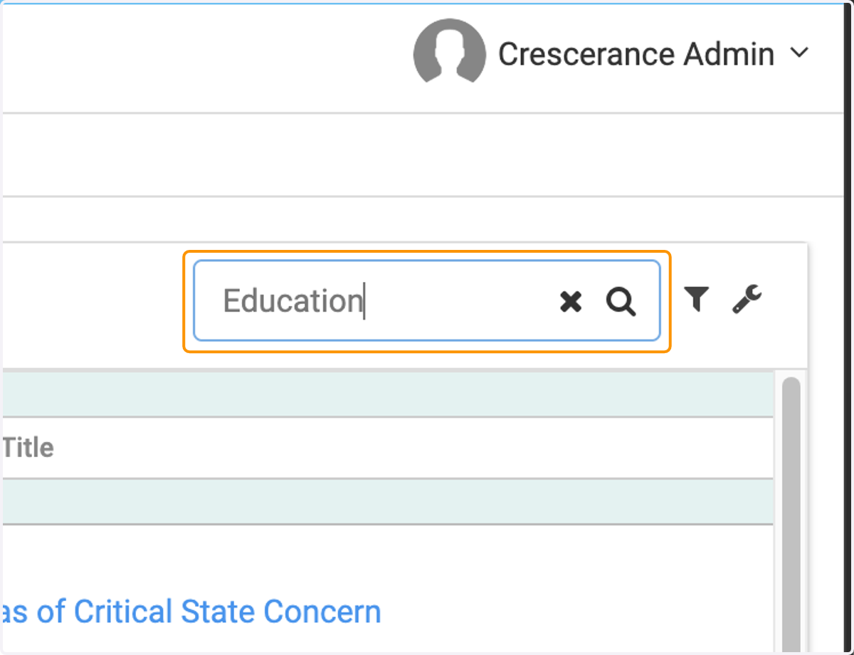 For example, type "Education"
