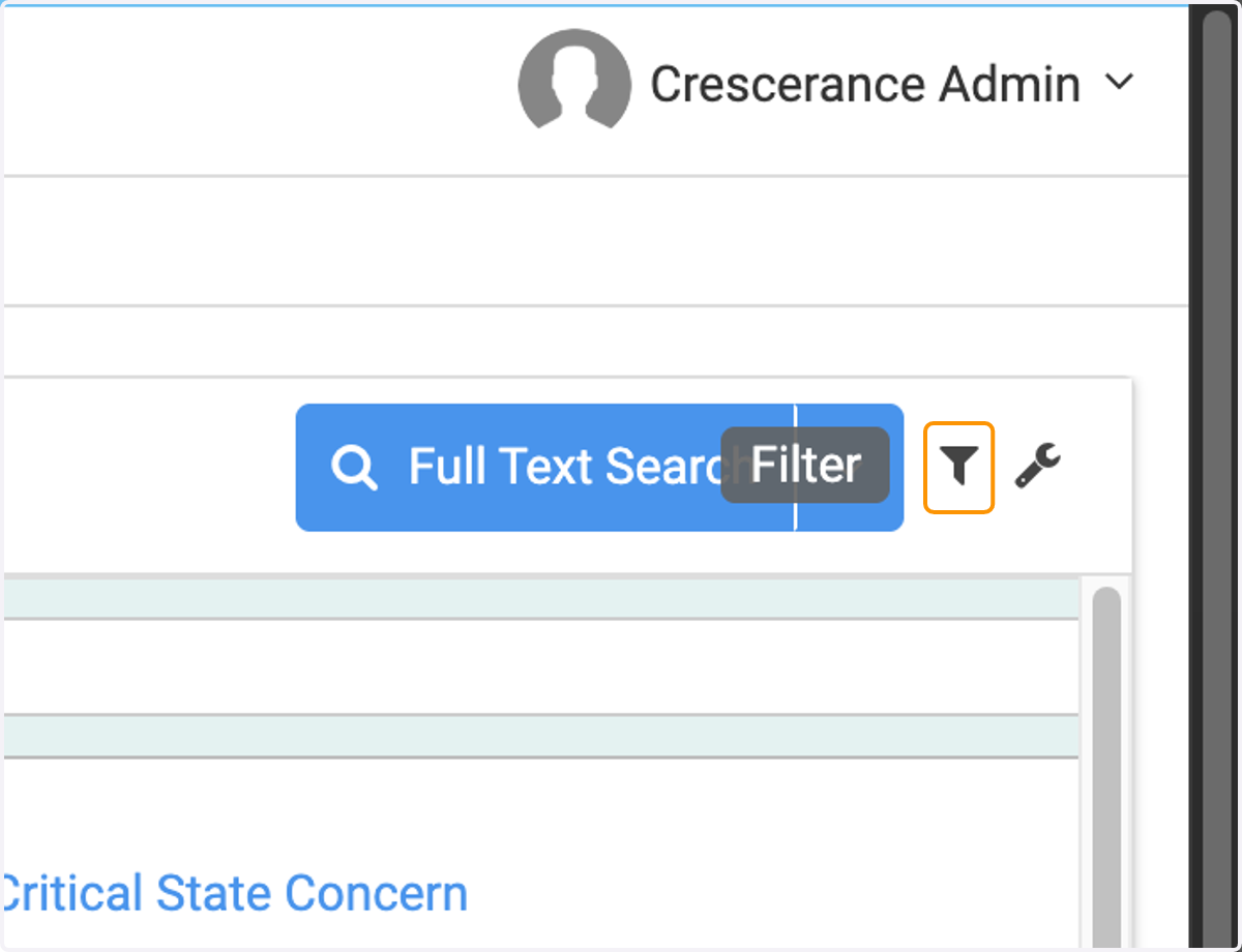 Click on Filter (funnel icon) to access filters